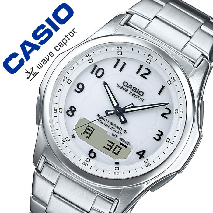 【5年保証対象】カシオ 電波 ソーラー 腕時計 CASIO 時計 ウェーブセプター メンズ 向け 男性 用 ホワイト WVA-M630D-7AJF 人気 ブランド 防水 電波ソーラー ソーラー電波 電波時計 カレンダー…