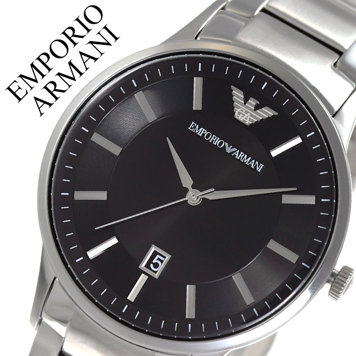 エンポリオアルマーニ 腕時計 EMPORIOARMANI 時計 エンポリオ アルマーニ EMPORIO ARMANI レナート Renato メンズ ブラック AR11181 人気 ブランド おしゃれ カジュアル フォーマル スーツ ビジネス カレンダー シンプル プレゼント ギフト 送料無料