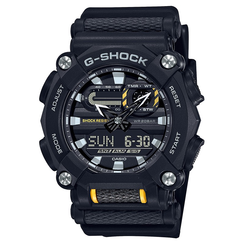 カシオ 腕時計 CASIO 時計 ジーショック G-SHOCK メンズ 男性 父 彼氏 ブラック GA-900-1AJF [ 人気 ブランド おすすめ おしゃれ ラバー イエロー 黒 防水 ストップウォッチ タイマー アナログ 男性 アウトドア スポーツ ランニング 誕生日 プレゼント ギフト ]