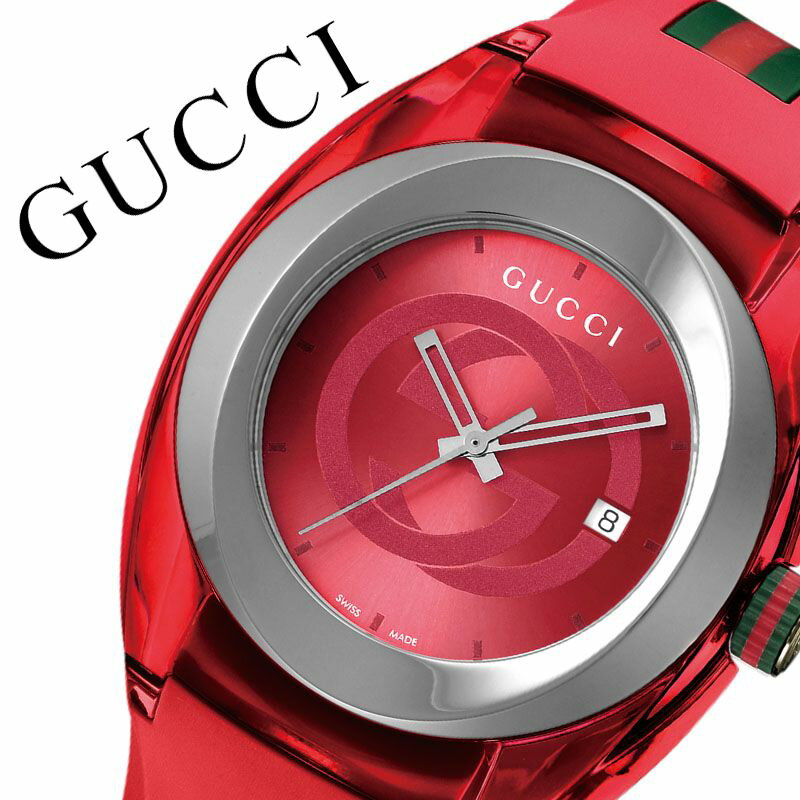 楽天腕時計ギフトのパピヨングッチ 腕時計 GUCCI 時計 シンク SYNC メンズ レッド YA137103A [ 人気 おすすめ 高級 ブランド 大人 かわいい かっこいい シェリーライン ラバー バンド マルチカラー カジュアル ファッション ペアウォッチ ペアコーデ おそろい 彼氏 ギフト プレゼント ]【watchbeauty3】