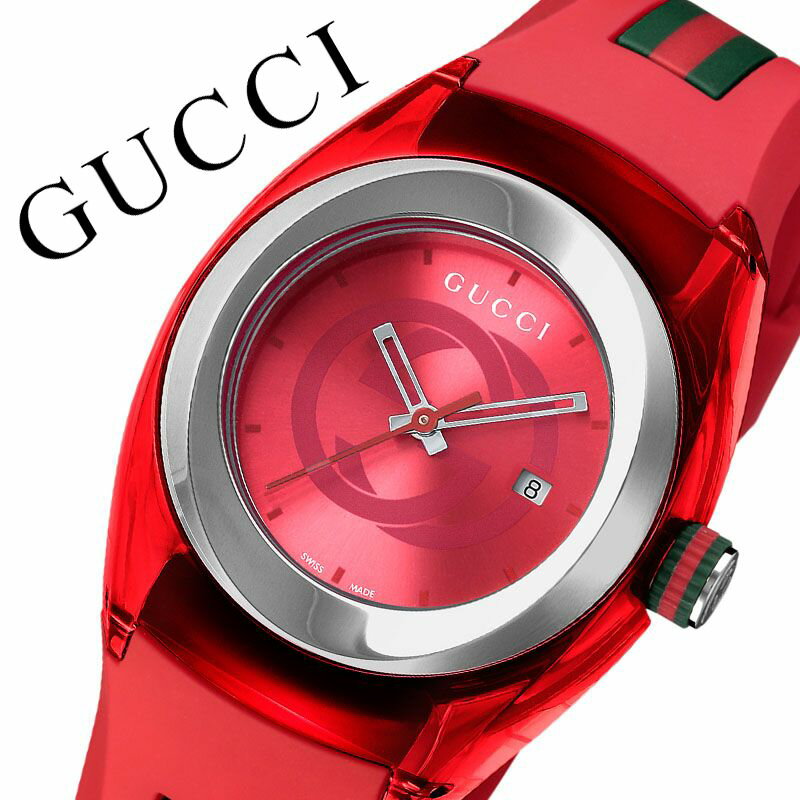 グッチ ビジネス腕時計 レディース グッチ 腕時計 GUCCI 時計 シンク SYNC レディース レッド YA137303 人気 おすすめ 高級 ブランド 大人 かわいい かっこいい ラバー バンド マルチカラー カジュアル スポーティ ファッション ペアウォッチ ペアコーデ おそろい 彼女 ギフト プレゼント【watchbeauty3】