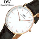 ダニエルウェリントン ダニエルウェリントン 腕時計 DanielWellington 時計 ダニエル ウェリントン クラシック ヨーク ローズ ゴールド 36mm CLASSIC York Rose レディース ホワイト DW00100038 [ 北欧 DW シンプル 革ベルト ブランド 薄型 軽量 人気 クラシック 上品 プレゼント ]