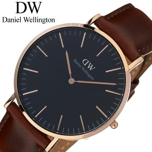 ダニエルウェリントン 腕時計 DanielWellington 時計 ダニエル ウェリントン クラシック セントモーズ ローズ ゴールド 40mm CLASSIC St Mawes Rose メンズ ブラック DW00100124 [ 北欧 DW シンプル 革ベルト ブランド 薄型 軽量 人気 クラシック 上品 プレゼント ]