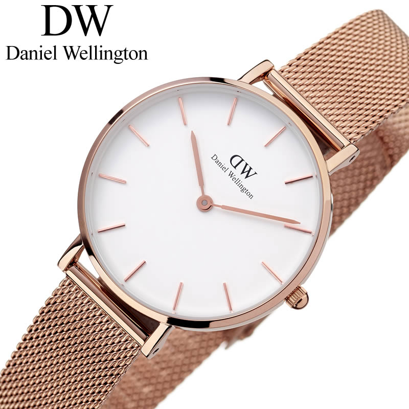 ダニエルウェリントン 腕時計 DanielWellington 時計 ダニエル ウェリントン プチ ペティート メルローズ ローズ ゴールド 32mm Petite Melrose Rose レディース ホワイト DW00100163 [ 北欧 DW シンプル ブランド 薄型 軽量 人気 クラシック 上品 プレゼント ] その1