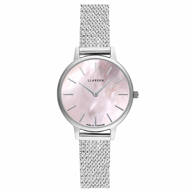 エルラーセン 腕時計 LLARSEN 時計 エル ラーセン キャロライン Caroline 女性 向け レディース LL146SSPSM 人気 おすすめ おしゃれ ブランド シェル ピンク メッシュベルト アンティーク 風 プレゼント ギフト