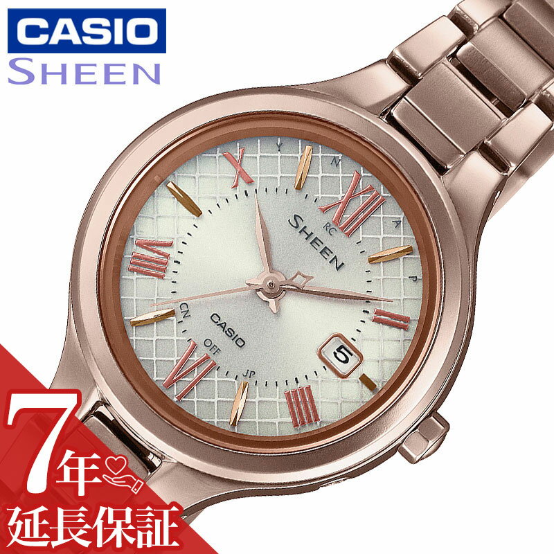 [当日出荷] カシオ 電波 ソーラー 腕時計 CASIO 時計 シーン SHEEN 女性 向け レディース クォーツ SHW-7000TCG-4AJF かわいい 華奢 小ぶり 小さめ 人気 おすすめ おしゃれ ブランド 記念日 誕生日 プレゼント ギフト