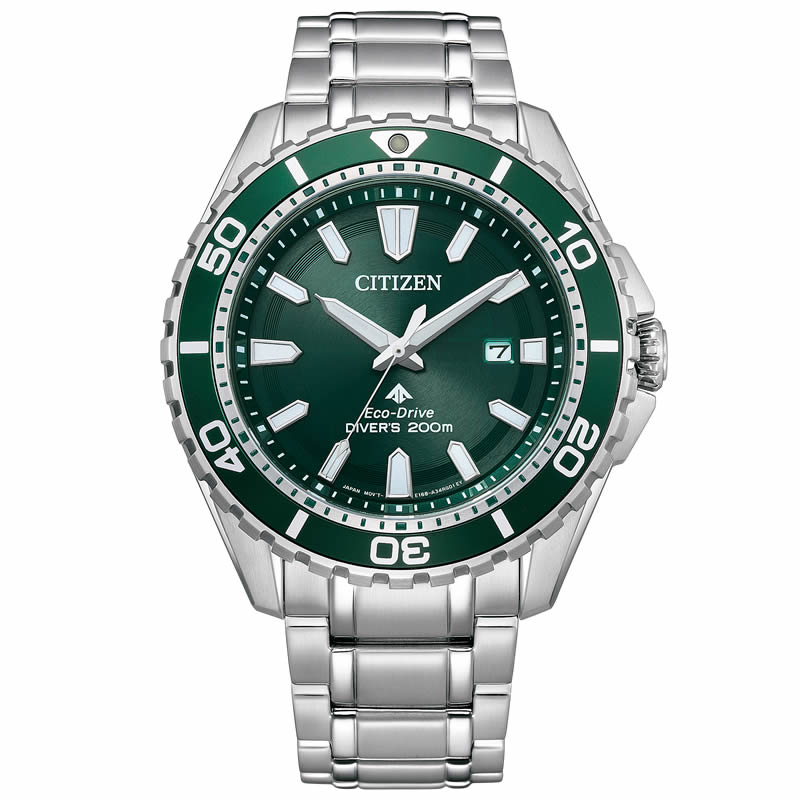 腕時計ギフトのパピヨンの【最大9,000円引き】【20％OFF】シチズン 腕時計 プロマスター CITIZEN PROMASTER メンズ グリーン シルバー 時計 ソーラー クォーツ MARINE シリーズ エコ・ドライブ ダイバー200m BN0199-53X 人気 おすすめ おしゃれ ブランド 実用 ビジネス カジュアル ファッション 話題｜アングル3