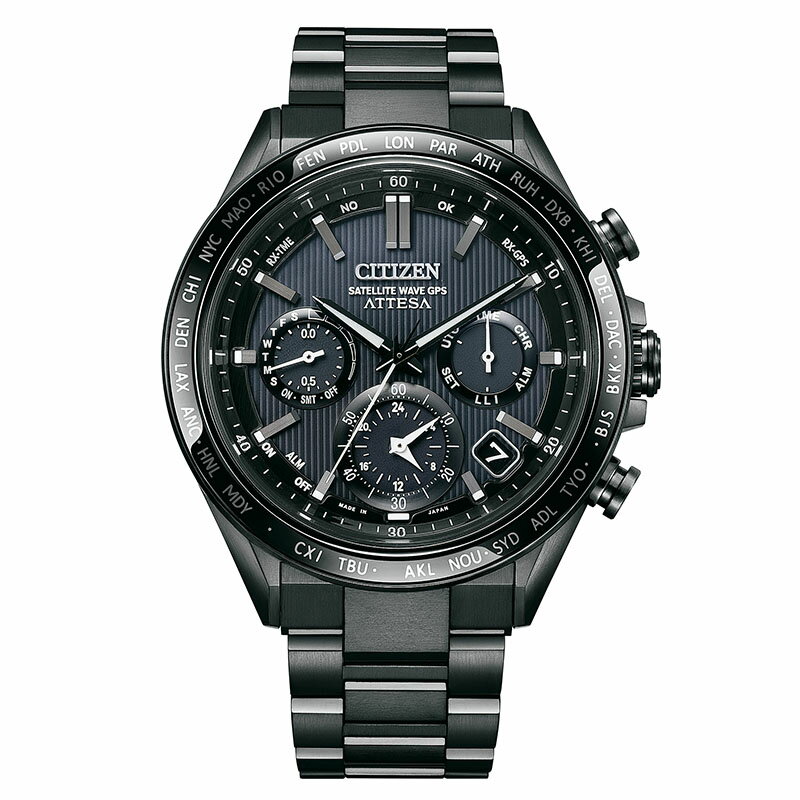 シチズン 電波ソーラー ソーラー電波 腕時計 CITIZEN 時計 アテッサ ATTESA 男性 向け メンズ ビジネス スーツ 彼氏 夫 お父さん 父 黒 オールブラック 日付 カレンダー エコ・ドライブ GPS CC4055-65E 人気 おすすめ おしゃれ ブランド プレゼント ギフト 誕生日 記念日