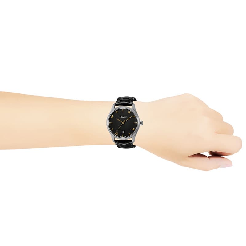 グッチ 腕時計 GUCCI 時計 Gタイムレス G-TIMELESS レディース YA126469A 女性 ブラック 機械式 自動巻き イタリア ブランド 高級 人気 ファッション 仕事 大人 おすすめ おしゃれ ブランド プレゼント ギフト
