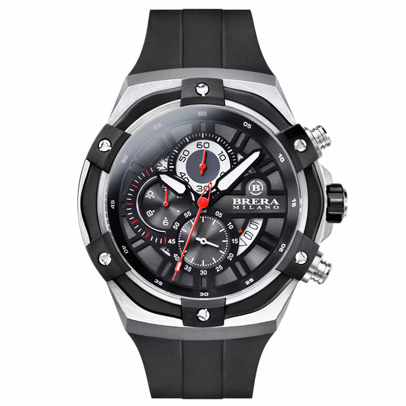 ブレラミラノ 腕時計 BRERA MILANO 時計 スーパースポルティーボ エヴォ SUPERSPORTIVO EVO メンズ ブラック クロノグラフ BMSSQC4501 イタリア ブランド 話題 新作 かっこいい 人気 おすすめ おしゃれ プレゼント ギフト