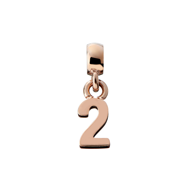 腕時計ギフトのパピヨンのダニエル ウェリントン アクセサリー Daniel Wellington チャーム ナンバー Charm Number 2 RG ローズゴールド DW00400440 人気 おすすめ おしゃれ ブランド プレゼント ギフト｜アングル2