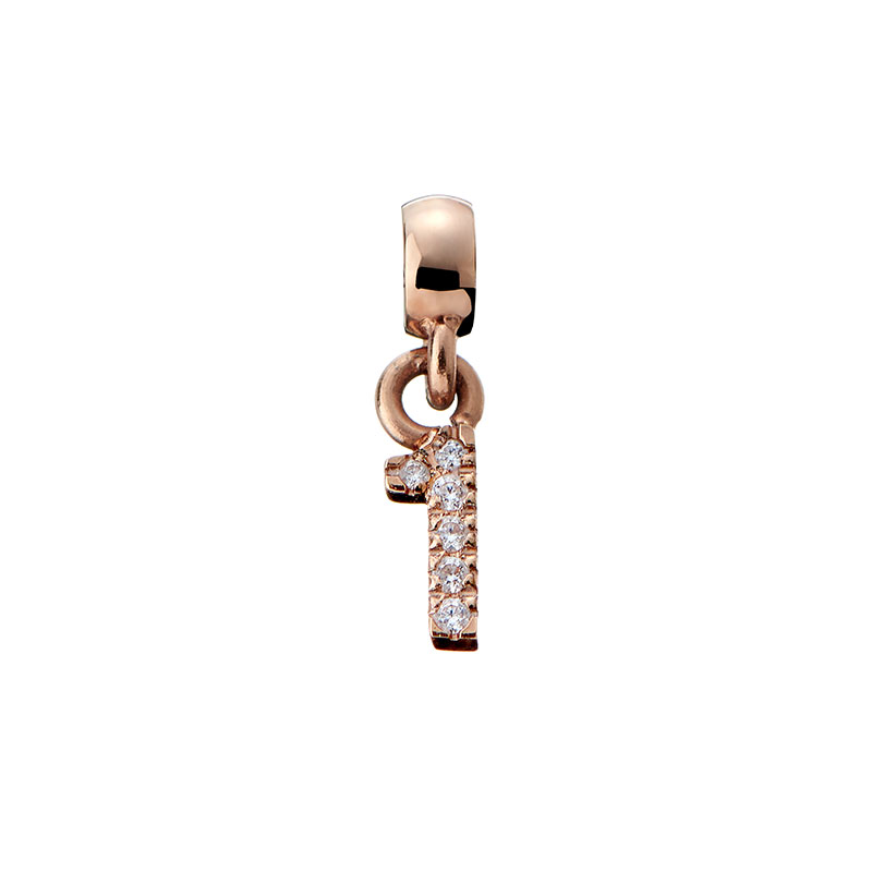 腕時計ギフトのパピヨンのダニエル ウェリントン アクセサリー Daniel Wellington チャーム ナンバー Charm number crystals 1 RG ローズゴールド 女性 向け レディース DW00400724 人気 おすすめ おしゃれ ブランド プレゼント ギフト｜アングル2