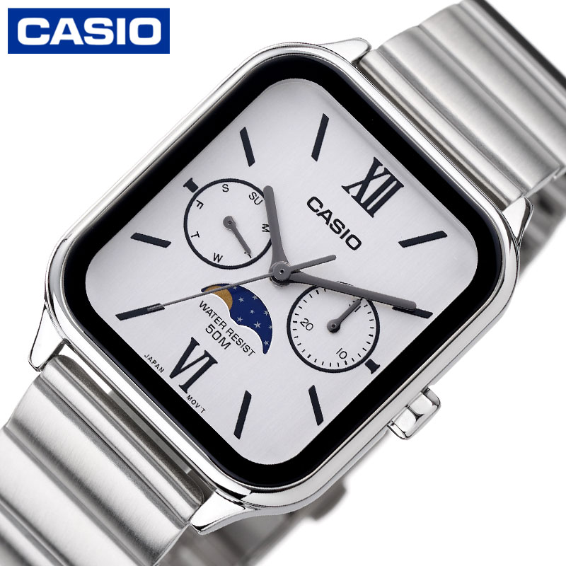カシオ 腕時計 CASIO 時計 カシオ CASIO スタンダード ムーンフェイズ STANDARD ホワイト 男性 向け メンズ CASIOW-MTP-M305D-7A2 人気 おすすめ おしゃれ ブランド プレゼント ギフト