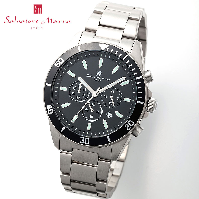 サルバトーレマーラ 腕時計 SalvatoreMarra 時計 サルバトーレマーラ SalvatoreMarra チタン ブラック 男性 向け メンズ SM24104-GYBK 人気 おすすめ おしゃれ ブランド プレゼント ギフト