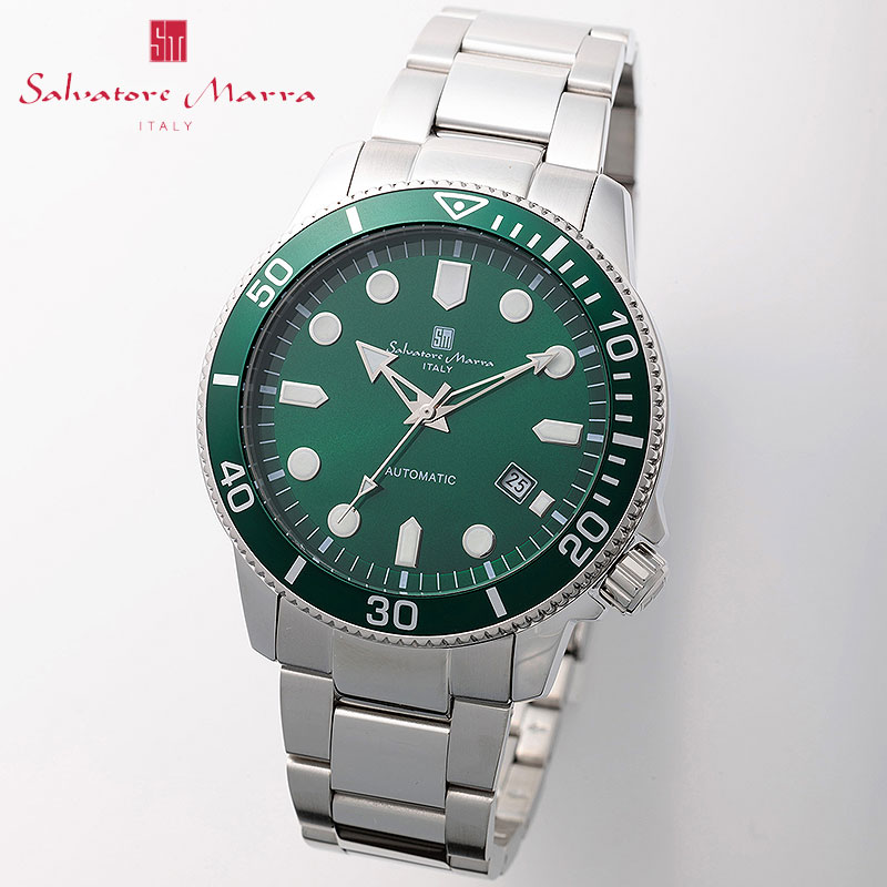 サルバトーレマーラ 腕時計 SalvatoreMarra 時計 サルバトーレマーラ SalvatoreMarra メカニカル グリーン 男性 向け メンズ 機械式 自動巻き SM24105-SSGR 人気 おすすめ おしゃれ ブランド プレゼント ギフト