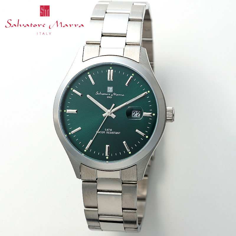 サルバトーレマーラ 腕時計 SalvatoreMarra 時計 サルバトーレマーラ SalvatoreMarra ニュースタンダード グリーン 男性 向け メンズ SM24107-SSGR 人気 おすすめ おしゃれ ブランド プレゼント ギフト