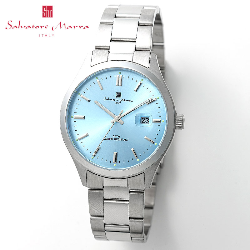 サルバトーレマーラ 腕時計 SalvatoreMarra 時計 サルバトーレマーラ SalvatoreMarra ニュースタンダード ライトブルー 男性 向け メンズ SM24107-SSLBL 人気 おすすめ おしゃれ ブランド プレゼント ギフト