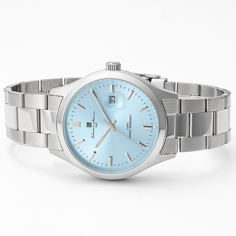 【半額以上 61%OFF】サルバトーレマーラ 腕時計 SalvatoreMarra 時計 サルバトーレマーラ SalvatoreMarra ニュースタンダード ライトブルー 男性 向け メンズ SM24107-SSLBL 人気 おすすめ おしゃれ ブランド プレゼント ギフト