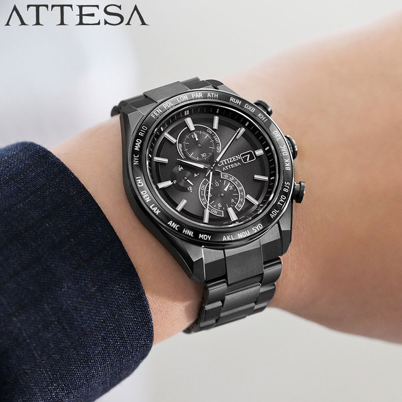 シチズン 腕時計 アテッサ CITIZEN ATTESA メンズ 男性 ブラック 時計 チタン 電波 ソーラー 防水 シンプル かっこいい カジュアル ビジネス スーツスタイル ファッション AT8294-59E 人気 おすすめ おしゃれ ブランド プレゼント 贈り物 ギフト【正規品】