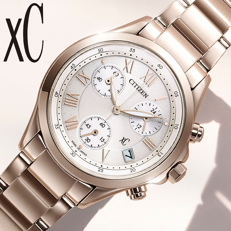 シチズン 腕時計 CITIZEN 時計 シチズン CITIZEN クロスシー xC ホワイト 女性 向け レディース ソーラー FB1405-58A 人気 おすすめ おしゃれ クロノグラフ かわいい 大人可愛い 華やか 上品 サクラカラー シンプル ビジネス ファッション ブランド プレゼント ギフト
