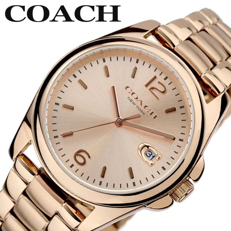 コーチ 腕時計 COACH 時計 レディース 腕時計 ピンクゴールド ステンレス ベルト CO-14503912 シンプル カジュアル かわいい ビジネス オフィス ファッション 高級感 大人可愛い 大学生 社会人 彼女 妻 誕生日 記念日 人気 おすすめ おしゃれ ブランド プレゼント ギフト