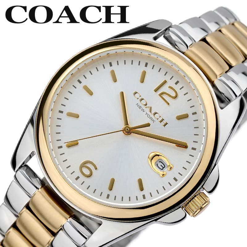コーチ 腕時計 COACH 時計 レディース 腕時計 シルバー ステンレス ベルト ゴールド CO-14503913 シンプル カジュアル かわいい ビジネス オフィス ファッション 高級感 大人可愛い 大学生 社会人 彼女 妻 誕生日 記念日 人気 おすすめ おしゃれ ブランド プレゼント ギフト