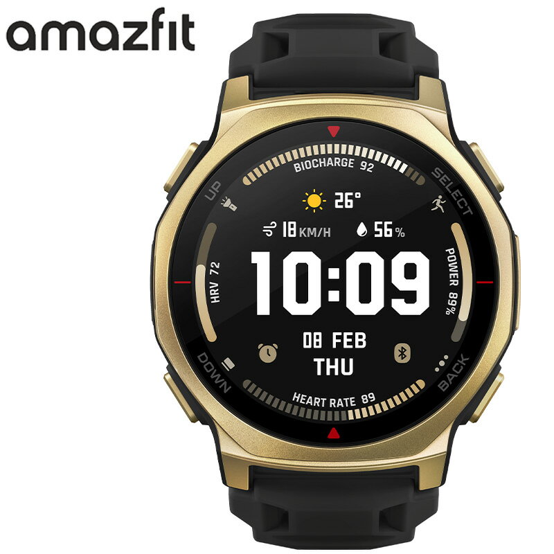 Rakuten - アマズフィット 腕時計 AMAZFIT スマートウォッチ ティーレックスプロ T-REX3 PRO メンズ ブラック シリコン ベルト SP170079-C238 シンプル カジュアル アウトドア ランニング スポーツ 防水 睡眠 健康管理 実用性 人気 おすすめ おしゃれ ブランド プレゼント ギフト