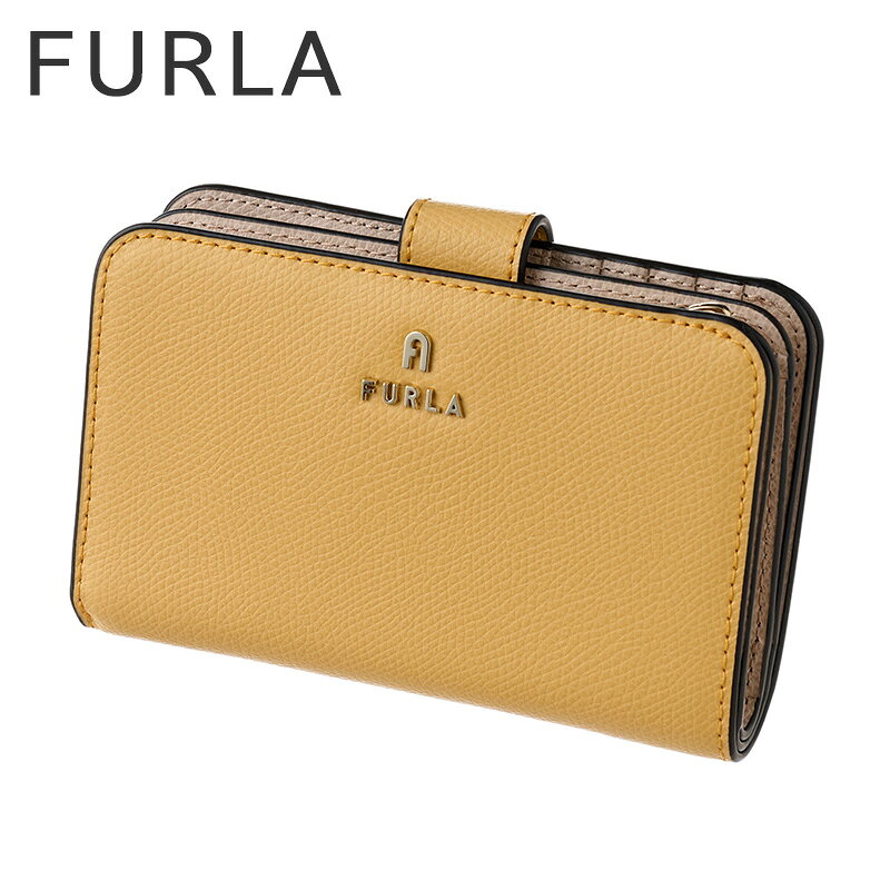 C, G, K - フルラ 財布 FURLA 二つ折り財布 レディース レザー 革 WP00314-ARE000-3592S コンパクト ウォレット シンプル カジュアル かわいい 上品 きれいめ イエロー 大学生 社会人 誕生日 記念日 彼女 妻 娘 母 恋人 夫婦 人気 おすすめ おしゃれ ブランド プレゼント ギフト 贈り物
