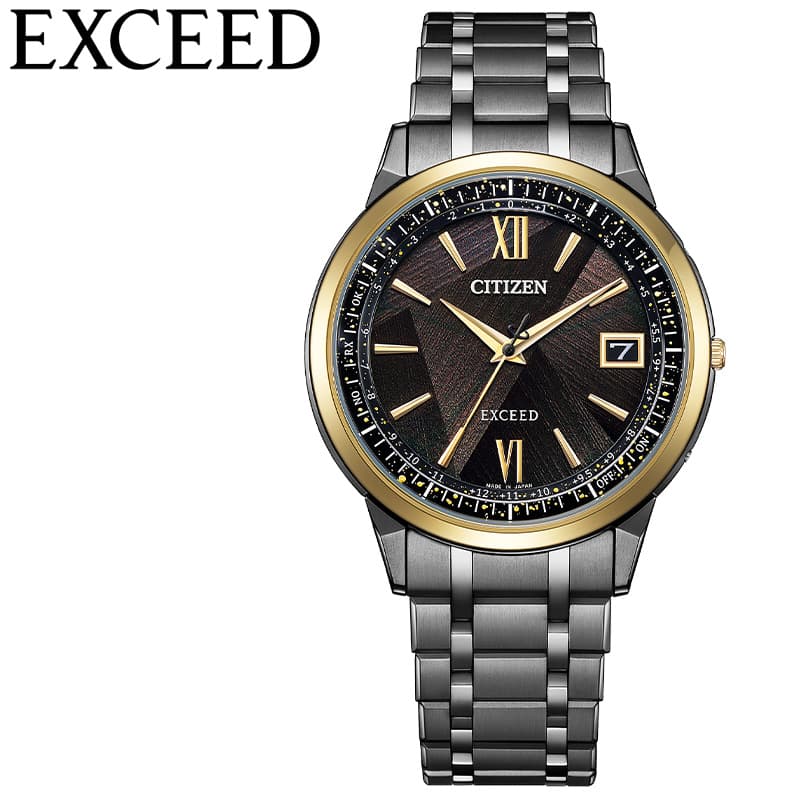 シチズン 腕時計 CITIZEN 時計 エクシード EXCEED メンズ 腕時計 ブラック チタン ベルト 電波ソーラー クォーツ（電池式） CB1147-61E シンプル カジュアル かっこいい ビジネス スーツスタイル 彼氏 夫 恋人 夫婦 人気 おすすめ おしゃれ ブランド プレゼント ギフト