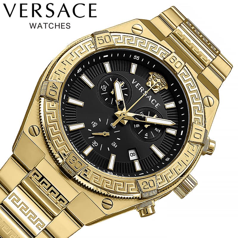 Rakuten - ヴェルサーチ 腕時計 VERSACE 時計 ヴェルサーチ VERSACE スポーティーグレカ SPORTY GRECA ブラック 男性 向け メンズ VESO00922 人気 おすすめ おしゃれ ブランド プレゼント ギフト