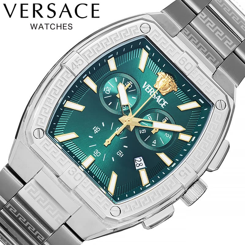 樂天商城 - ヴェルサーチ 腕時計 VERSACE 時計 ヴェルサーチ VERSACE スポーティグレカトノー SPORTY TONNEAU GRECA グリーン 男性 向け メンズ VESP01025 人気 おすすめ おしゃれ ブランド プレゼント ギフト