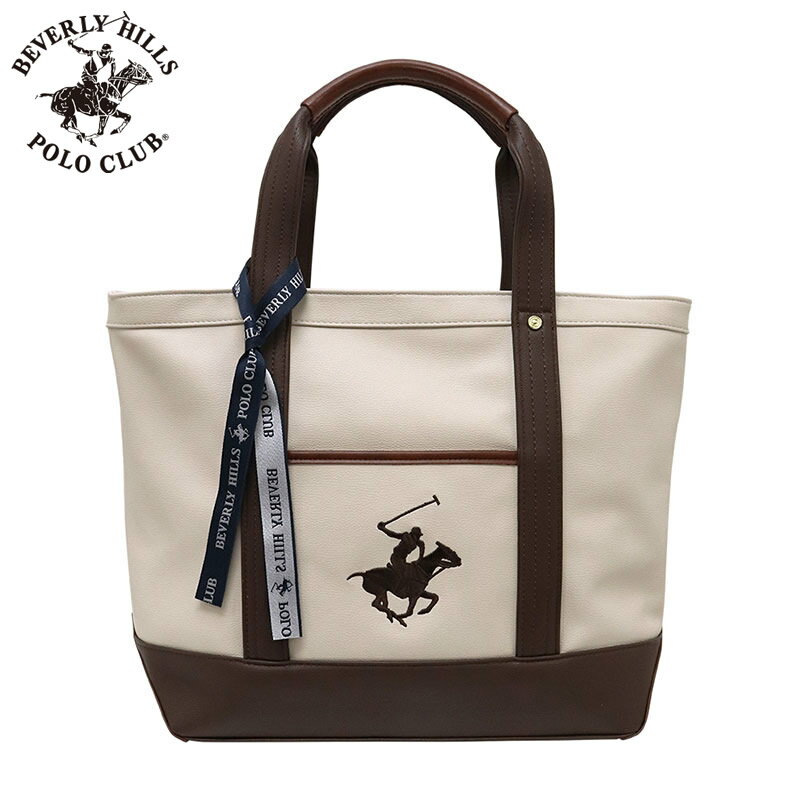 乐天商城 - ビバリーヒルズ ポロ クラブ 鞄 BEVERLY HILLS POLO CLUB トートバッグ アイボリー ダ−クブラウン 実用的 普段使い 日常使い 女性 向け レディース BH2008N-IV-DBR 人気 おすすめ おしゃれ ブランド プレゼント ギフト