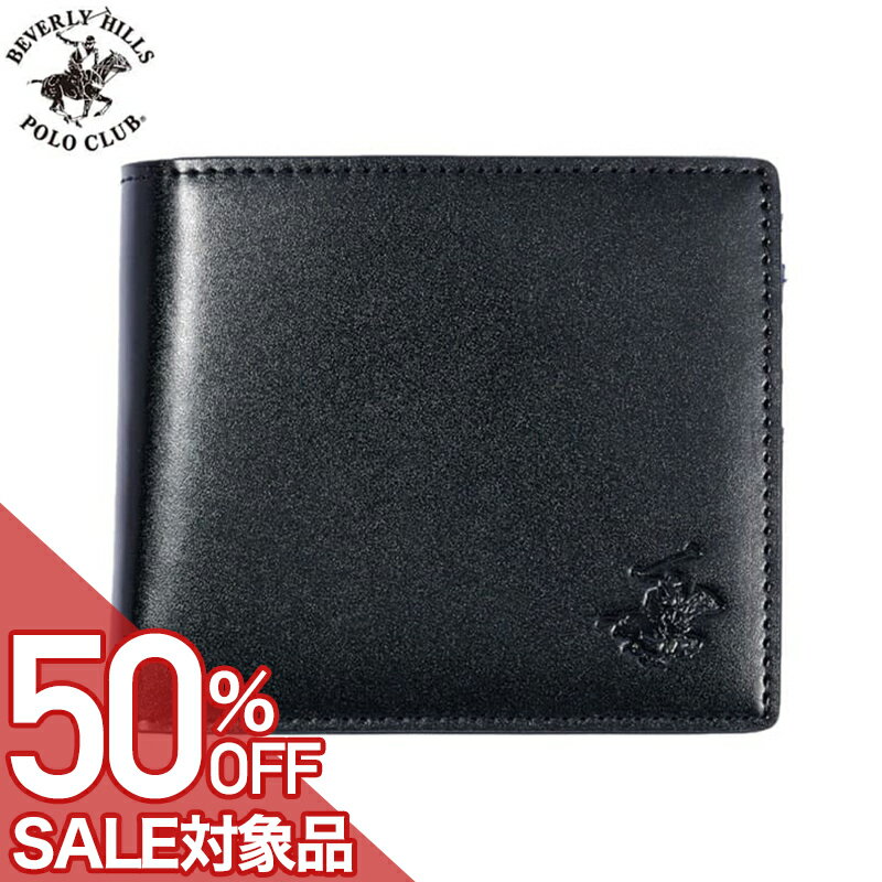 乐天商城 - 【最大50%OFF 半額 \5,775-円引】ビバリーヒルズ ポロ クラブ 二つ折り財布 BEVERLY HILLS POLO CLUB 財布 二つ折り財布コードバン調 ブラック/ネイビー 男性 向け メンズ BHG-M1002-BK-NV 人気 おすすめ おしゃれ ブランド プレゼント ギフト