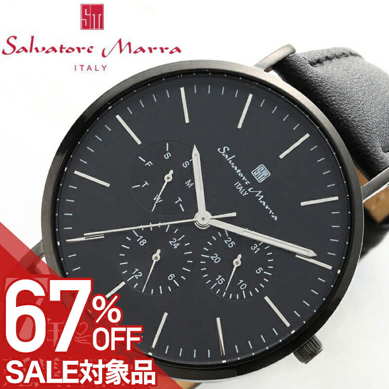 樂天商城 - 【最大67%OFF 半額 \18,590-円引】サルバトーレマーラ 腕時計 SalvatoreMarra 時計 サルバトーレ マーラ Salvatore Marraクォーツ 電池式 SM22102-BKBK メンズ レディース 男性 女性 用 ユニセックス 人気 おすすめ おしゃれ ブランド 記念日 誕生日 プレゼント ギフト