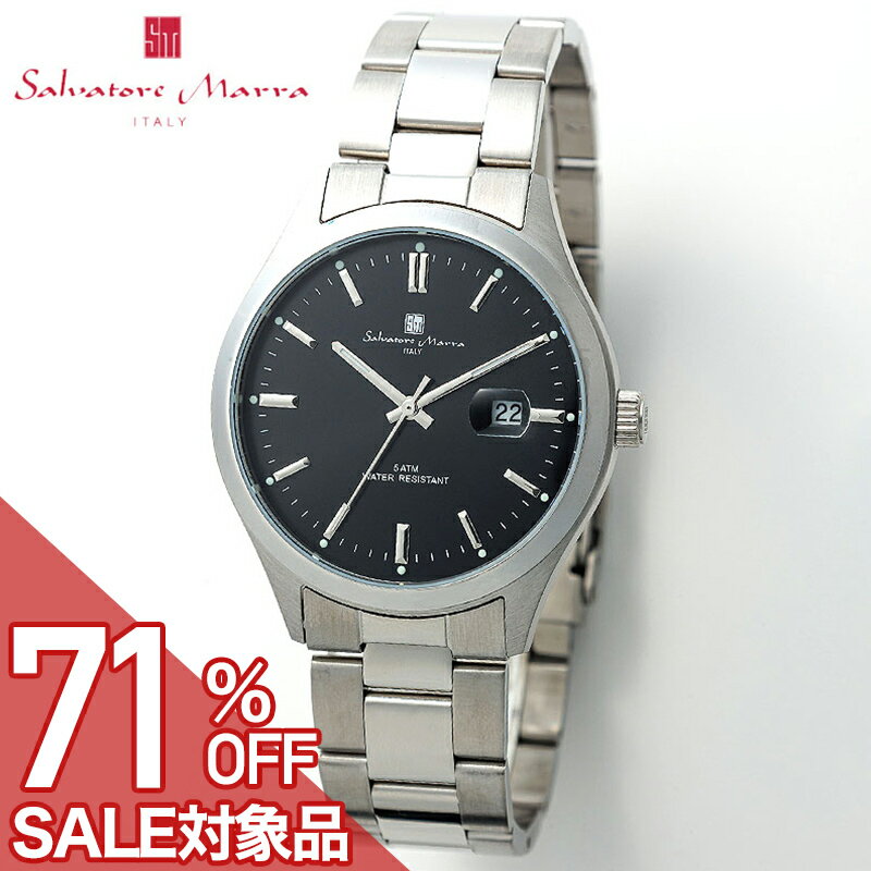 樂天商城 - 【最大71%OFF 半額 \21,945-円引】サルバトーレマーラ 腕時計 SalvatoreMarra 時計 サルバトーレマーラ SalvatoreMarra ニュースタンダード ブラック 男性 向け メンズ SM24107-SSBK 人気 おすすめ おしゃれ ブランド プレゼント ギフト