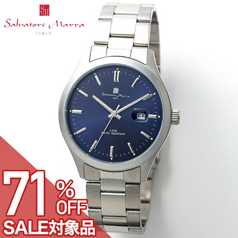 樂天商城 - 【最大71%OFF 半額 \21,945-円引】サルバトーレマーラ 腕時計 SalvatoreMarra 時計 サルバトーレマーラ SalvatoreMarra ニュースタンダード ネイビー 男性 向け メンズ SM24107-SSDBL 人気 おすすめ おしゃれ ブランド プレゼント ギフト