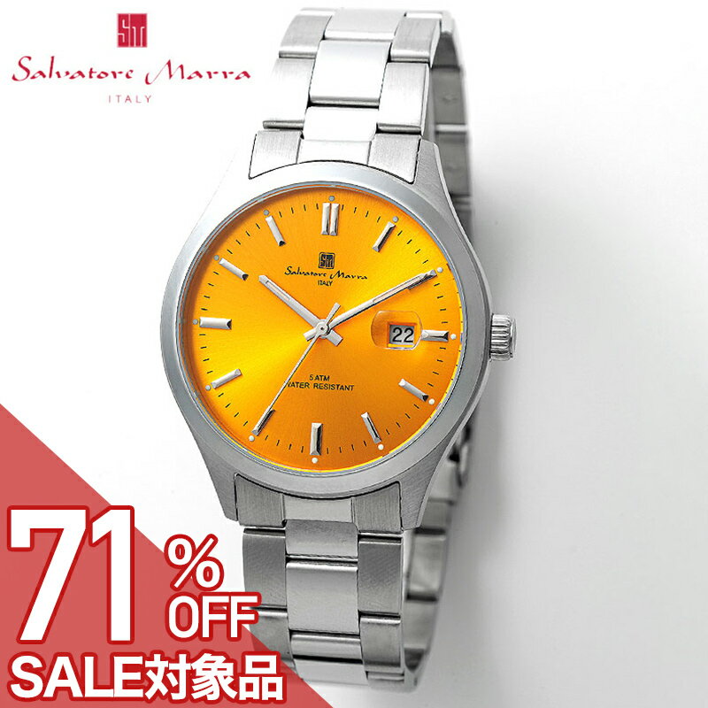 乐天商城 - 【最大71%OFF 半額 \21,945-円引】サルバトーレマーラ 腕時計 SalvatoreMarra 時計 サルバトーレマーラ SalvatoreMarra ニュースタンダード イエロー 男性 向け メンズ SM24107-SSYE 人気 おすすめ おしゃれ ブランド プレゼント ギフト