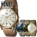 ヘンリーロンドン 時計【41mmケース】 HENRYLONDON 時計 ヘンリー ロンドン 腕時計 HENRY LONDON 腕時計 ウェストミンスター メンズ ホワイト 人気 ブランド アンティーク ヴィンテージ ペア ペアウォッチ シンプル メタル ベルト メッシュ プレゼント ゴールド 送料無料