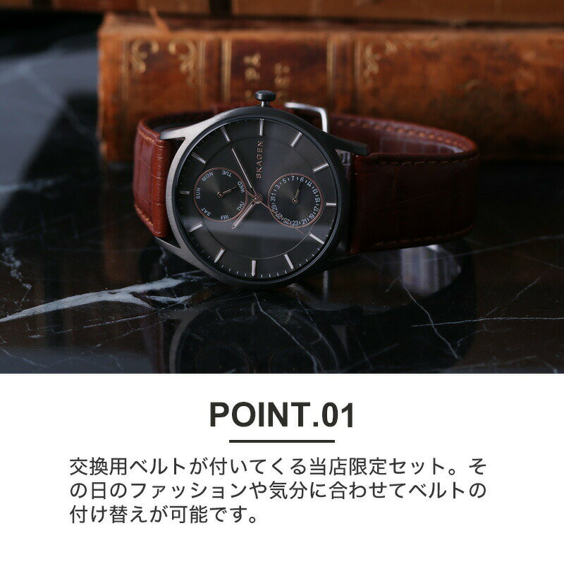 2種類のベルトがセット】当店限定 スカーゲン メンズ 時計