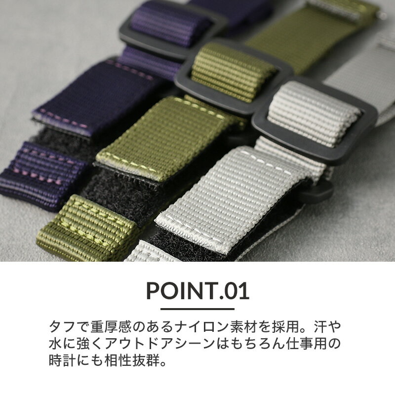 【G-SHOCK ジーショック 対応 ベルト】MOD VELCRO ARMY STRAP ベルクロ アーミー ストラップ 腕時計 Gショック ナイロンベルト ベロクロ 時計 マジックテープ バンド ミリタリー アウトドア 金属 アレルギー 時計ベルト 腕時計ベルト 替えベルト 替えバンド カスタム パーツ