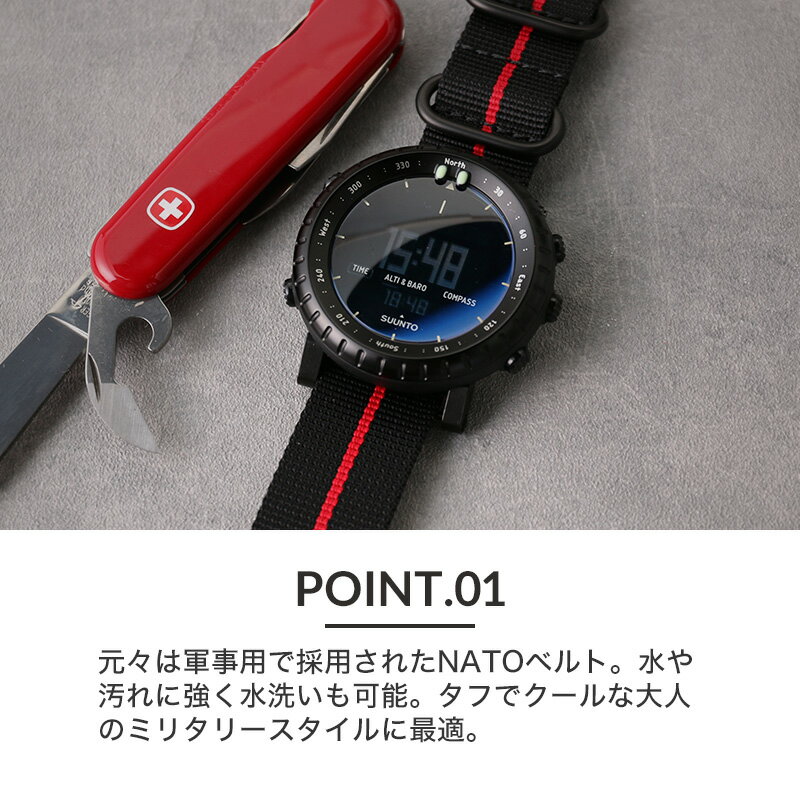 【SUUNTO CORE 対応】スント コア 交換用ベルト スントコア オールブラック ナイロン バンド ZULU ナイロンベルト 腕時計ベルト 24mm 時計 腕時計 替えベルト 替え バンド アダプター セット 付属 交換 交換用 カスタム パーツ NATO ナトー タイプ 人気 おすすめ ミリタリー