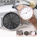 スカーゲン 腕時計（メンズ） 【当店 限定】スカーゲン 腕時計 SKAGEN 時計 SIGNATUR メンズ レディース 男性 女性 向け 人気 ブランド 革 ベルト セット レザー メッシュ おしゃれ かわいい 仕事 オフィス シンプル おすすめ 恋人 彼氏 彼女 娘 息子 妻 夫 お揃い ペア プレゼント ギフト 誕生日 記念日