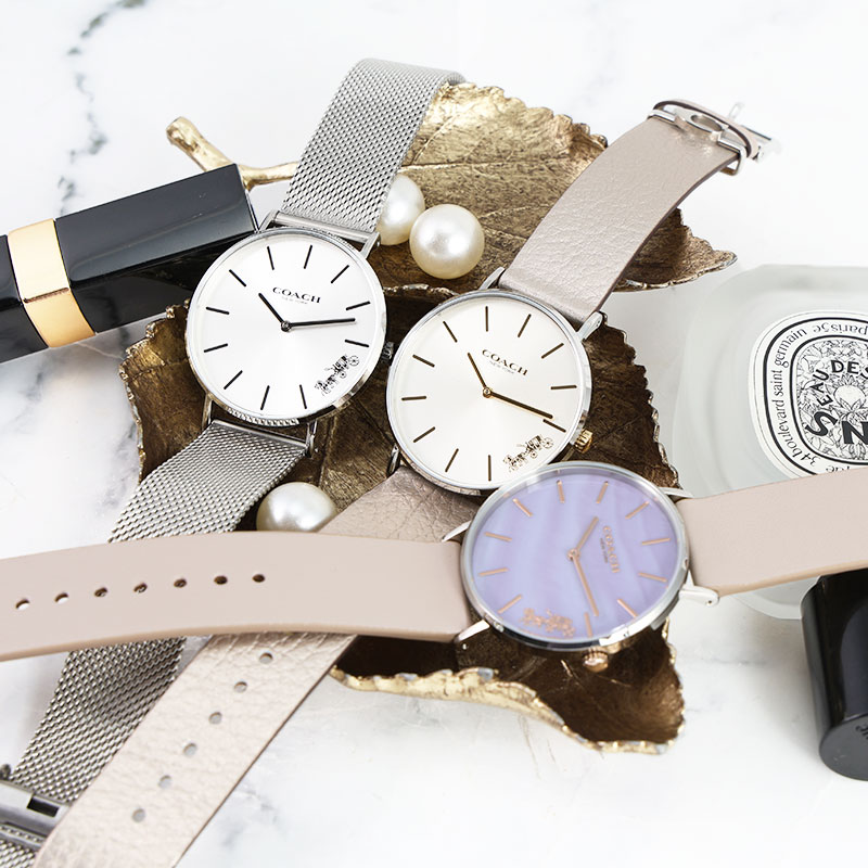 新品未使用　COACH アナログ時計 ベージュ 楽天市場】【 当店限定 レザー × メッシュ ベルトセット 】 COACH