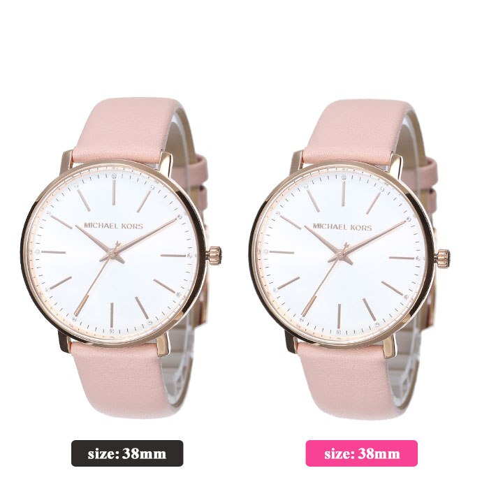 【ペア価格】ペアウォッチ マイケルコース 時計 MICHAELKORS 腕時計 MICHAEL KORS マイケル コース PYPER パイパー メンズ レディース レザー ベルト 革ベルト ピンク [ ブランド 彼氏 彼女 恋人 プレゼント カップル ペア ウォッチ ペアルック お揃い 人気 記念 結婚 ]