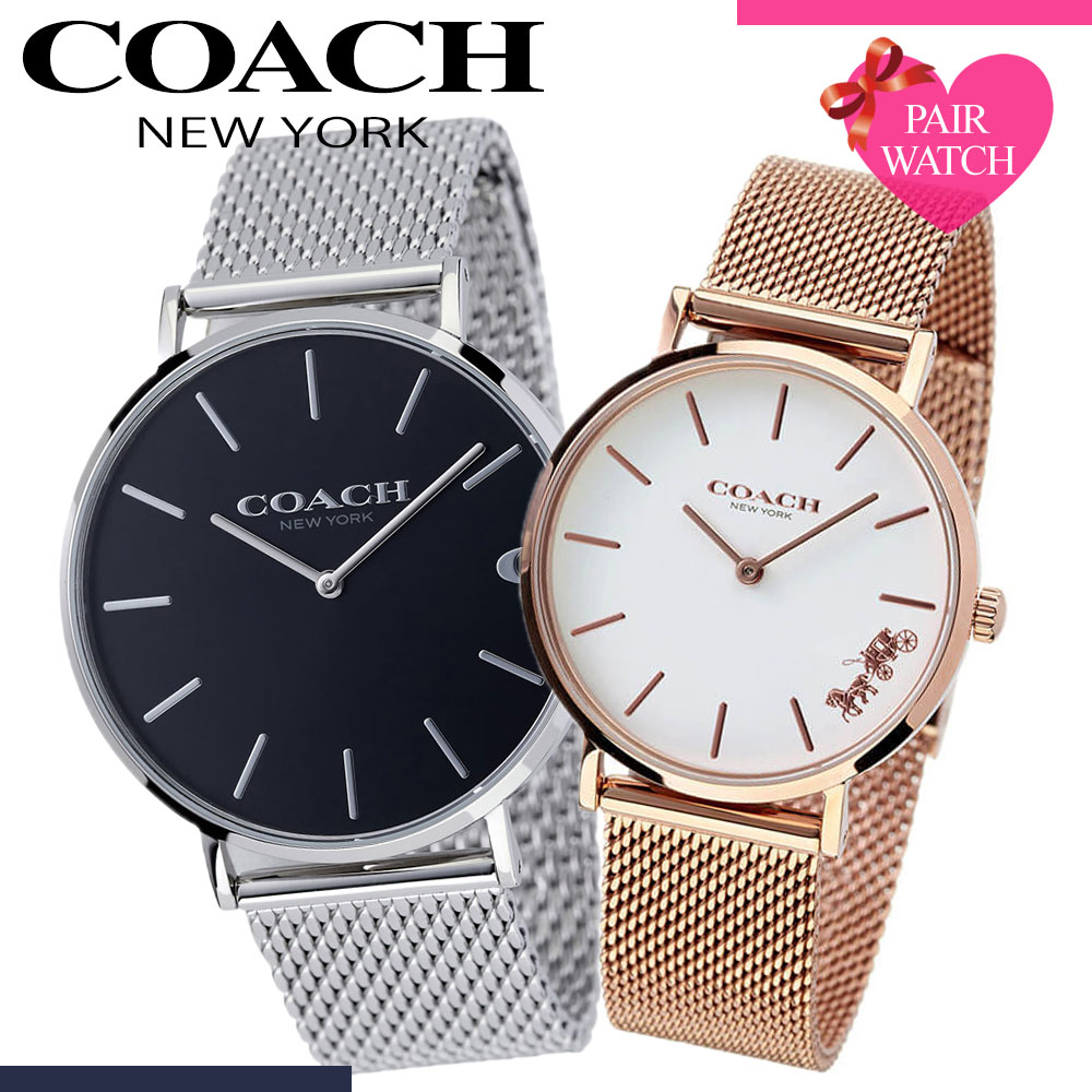【ペア価格】ペアウォッチ コーチ 腕時計 COACH 時計 チャールズ CHARLES ペリー PERRY メンズ レディース [ 人気 ブランド メッシュ ベルト 薄型 ペア ウォッチ ローズゴールド おそろい 恋人 カップル 彼氏 彼女 男性 女性 結婚 記念日 誕生日 記念 プレゼント ギフト ]