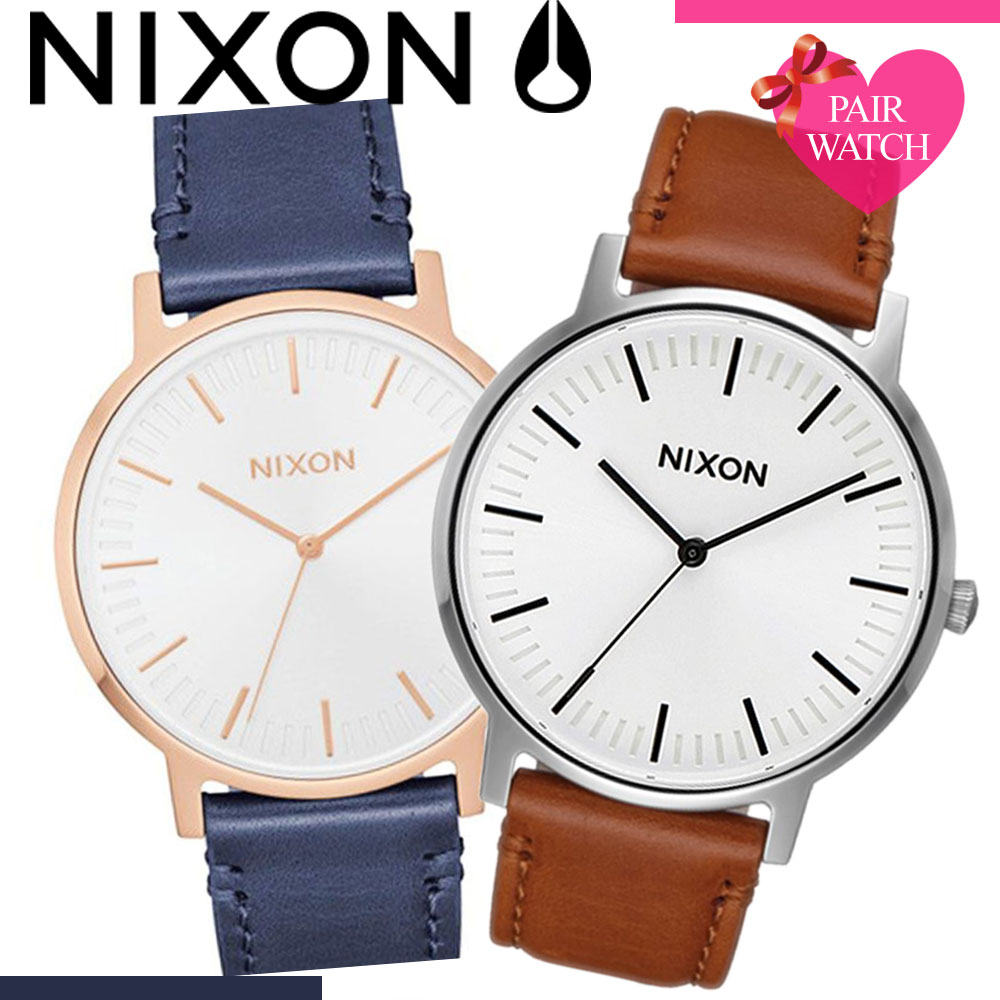 【ペア価格】ペアウォッチ ニクソン 腕時計 NIXON 時計 ポーター レザー PORTER LEATHER メンズ レディース 男性 女性 セット 人気 ブランド ネイビー ブルー 青 革ベルト 恋人 カップル ペア おそろい シンプル 彼女 彼氏 夫婦 結婚 記念日 記念 誕生日 プレゼント ギフト