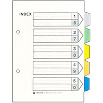 キングジム　カラーインデックス　A5タテ　2穴　5色5山＋扉紙　903　1パック（10組）