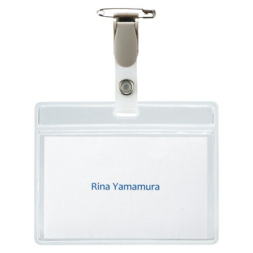 TANOSEE　タッグ名札　チャック無　安全ピン・クリップ両用型　1パック（10個）