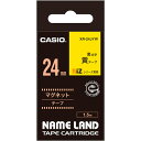 カシオ NAME LAND マグネットテープ 24mm×1.5m 黄/黒文字 XR−24JYW 1個