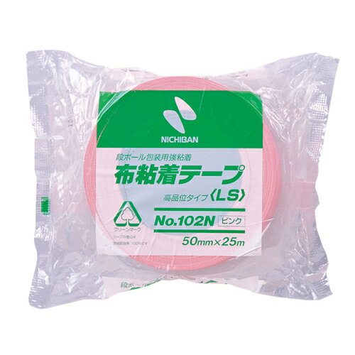 【お取寄せ品】 ニチバン　布粘着テープ　50mm×25m　ピンク　102N11－50　1巻